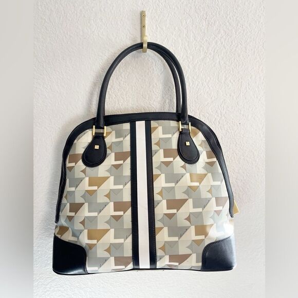 L.A.M.B. by Gwen Stefani Y2K Marsala Cambridge bowling bag style handbag - Picture 11 of 16